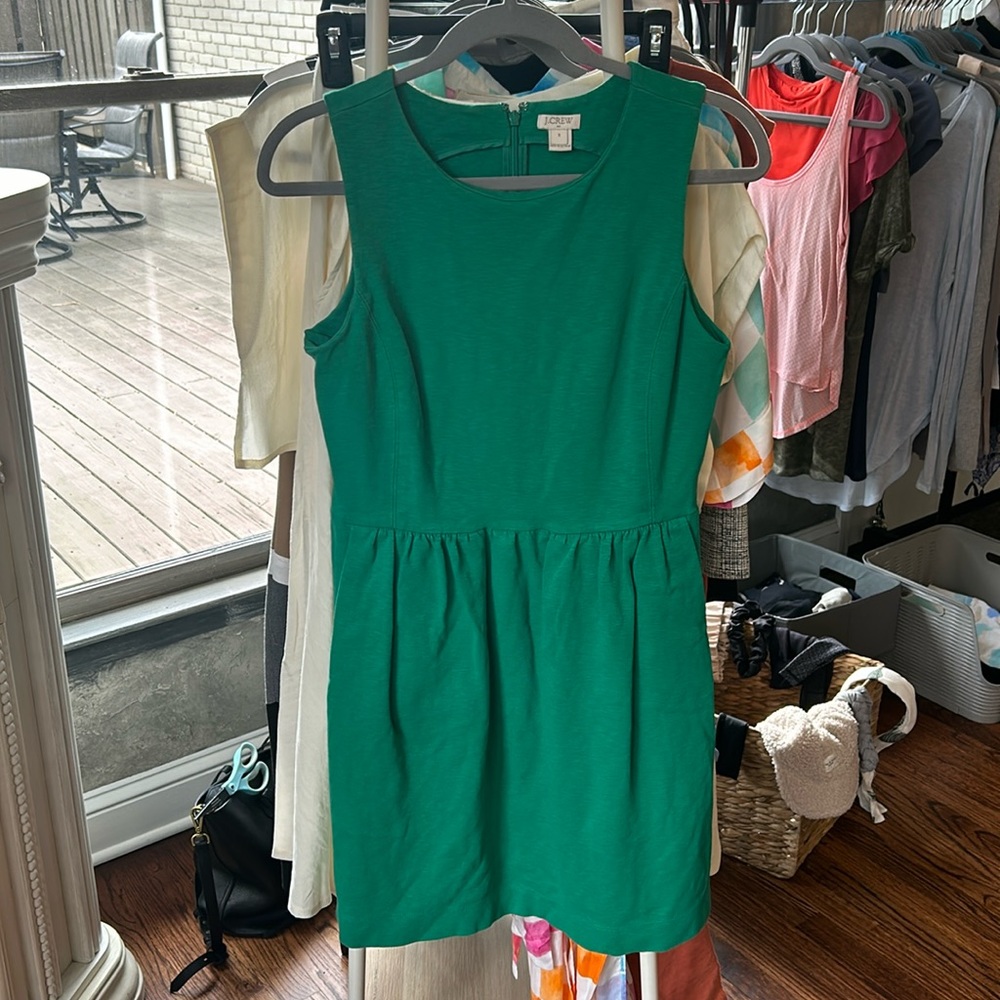 Super flattering and comfortable green tank dress